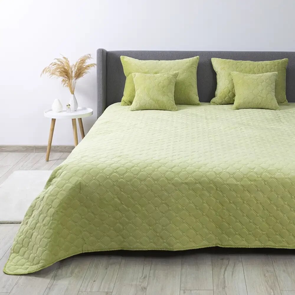Покрывало велюровое ТЭП Velour Ромб круглый 150x210 см Салатовый (11603) Покрывало велюровое ТЭП Velour Ромб круглый 150x210 см Салатовый (11603)