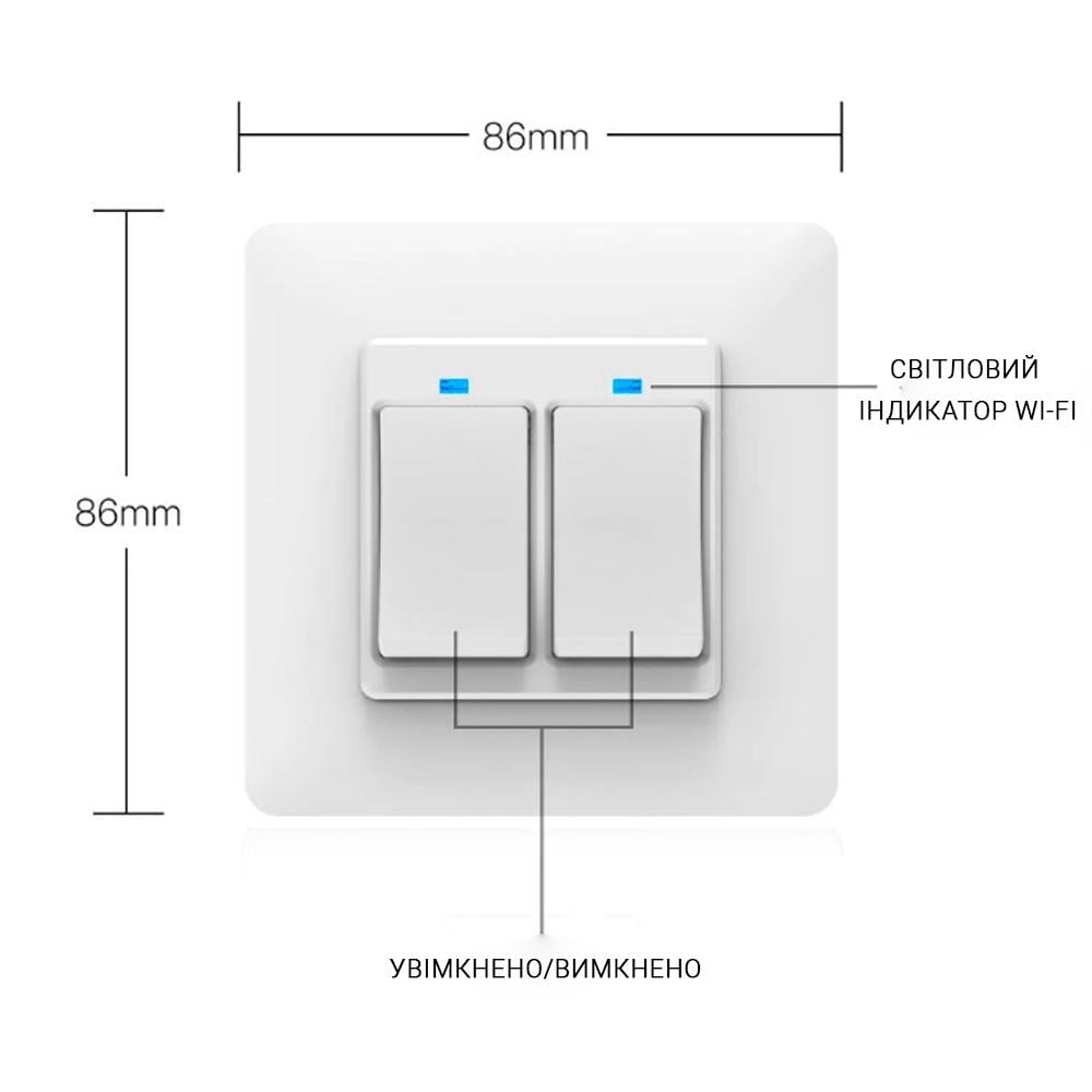 Выключатель Wi-fi Moes Smart Wall module switch 2 клавиши Черный - фото 10 Выключатель Wi-fi Moes Smart Wall module switch 2 клавиши Черный - фото 10