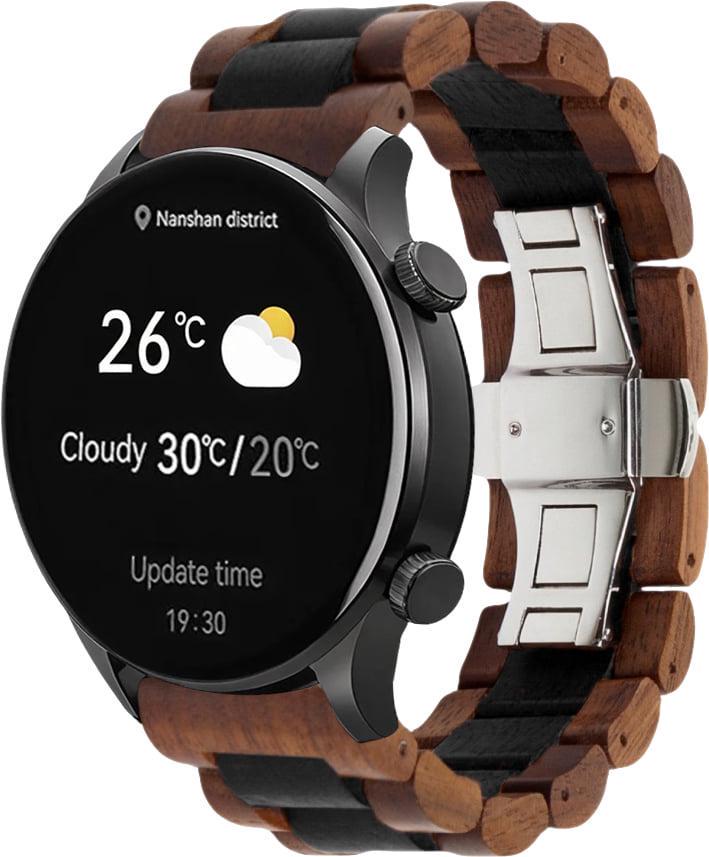 Ремешок деревянный WoodLock для Haylou Solar Plus RT3 LS16 Black Brown (40695-26)
