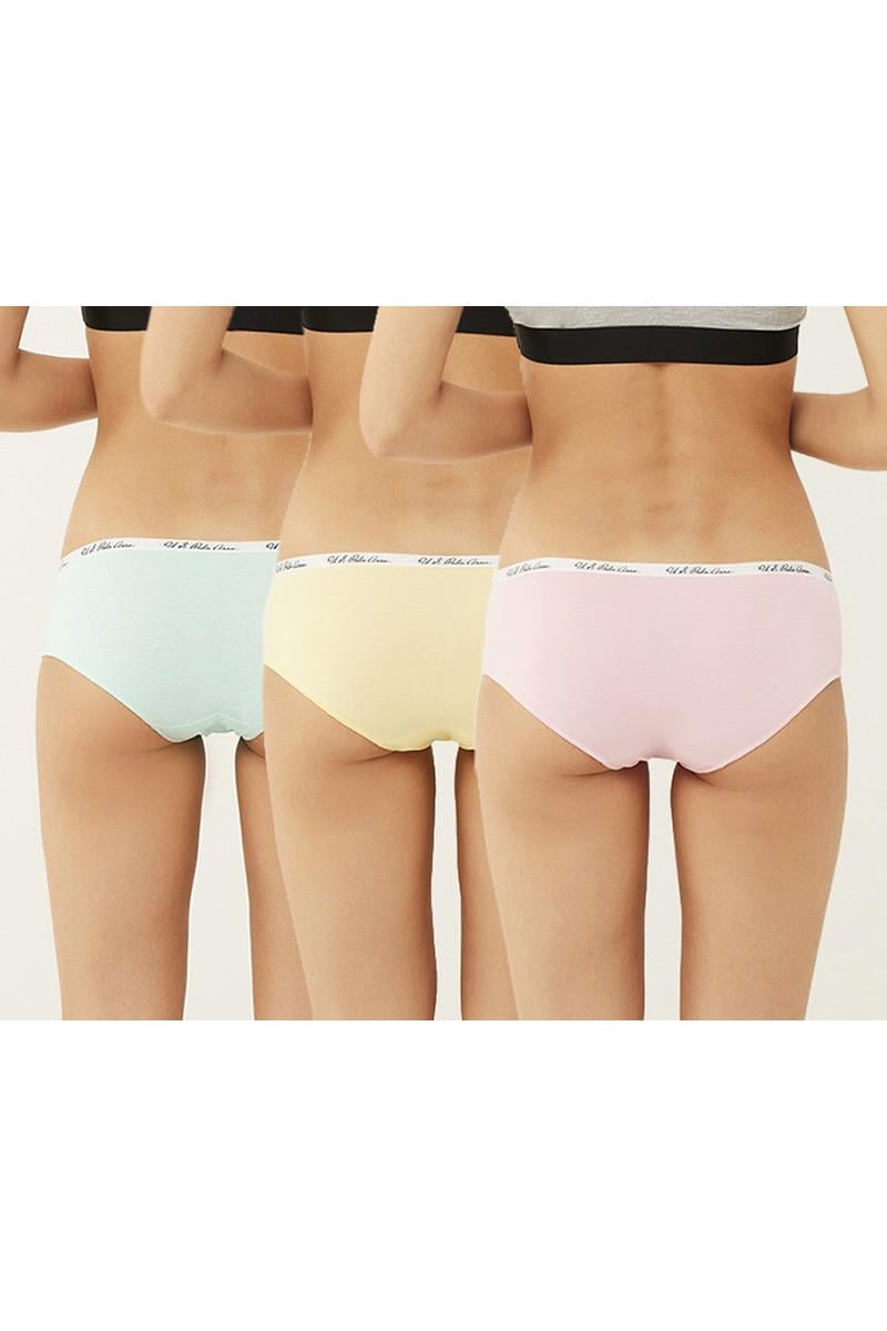 Трусики-шортики U.S. Polo ASSN р. 2/S 3 шт. Мятный/Желтый/Розовый (73928)