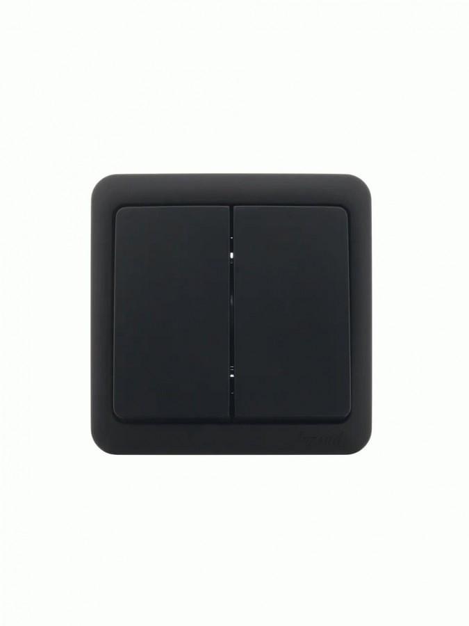 Выключатель двухклавишный Lezard VIOLA 751-4200-101 Антрацит (27551218)