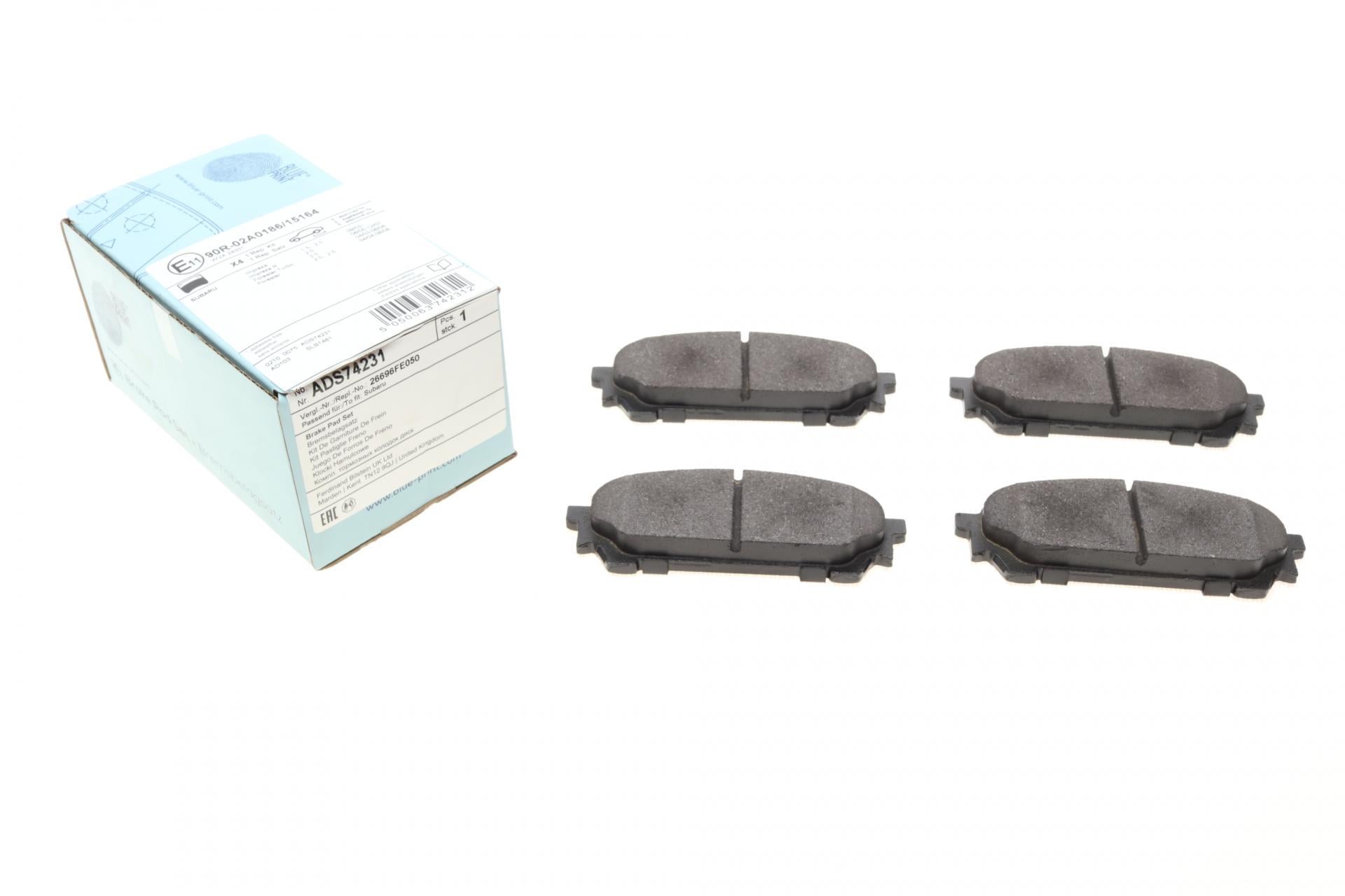 Колодки тормозные задние BLUE PRINT для Subaru Impreza 99-/Forester 02-12/Saab 9-2X 04-06 (ADS74231)