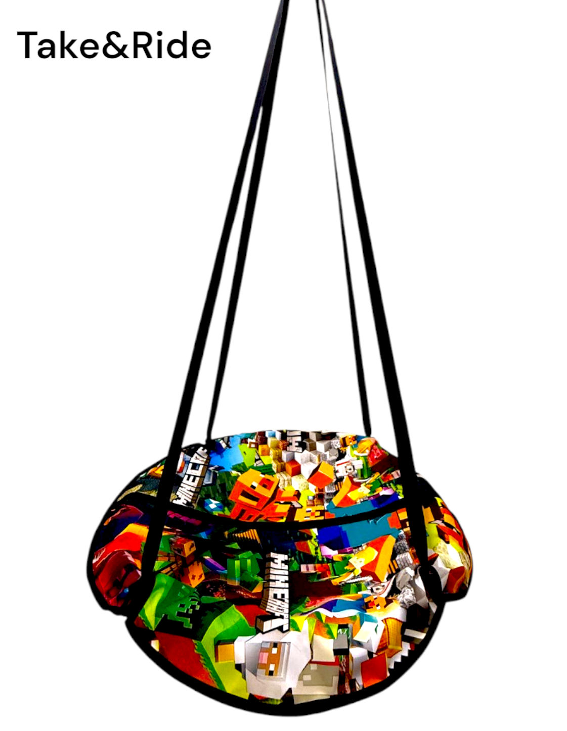 Гойдалка підвісна Take&Ride кругла Гніздо лелеки Minecraft з подушкою 100 см - фото 3