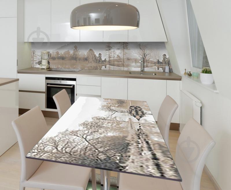 Наклейка виниловая на стол Zatarga  "Дождливый пейзаж" 650х1200 мм