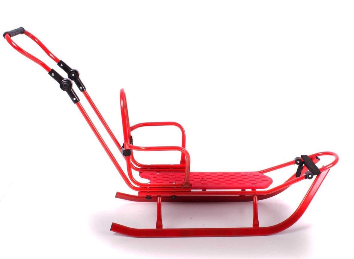 Санки Adbor Piccolino с регулируемой ручкой Красный - фото 2