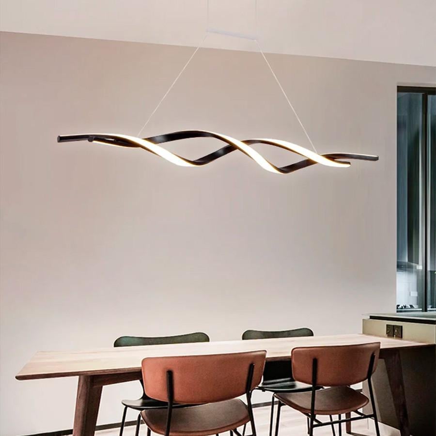 Світильник лінійний підвісний LED SCREW 100 см (h 20L BK) - фото 9