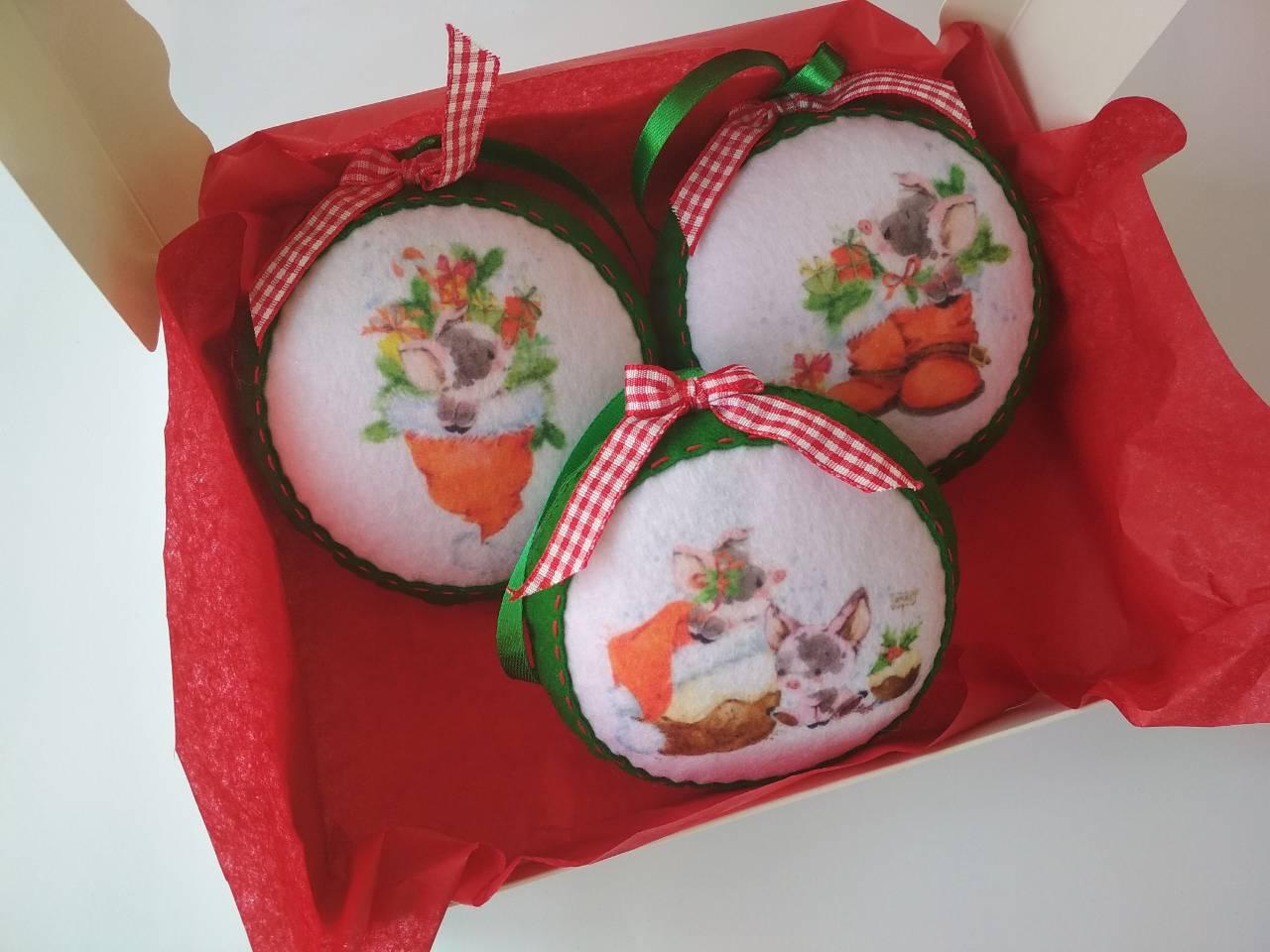 Набор игрушек из фетра Pugovichok Mini "Шары с поросятами" Зеленый (SUN2423)