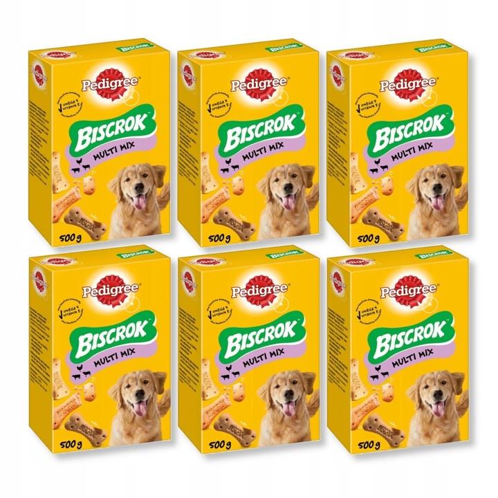 Ласощі для собак Pedigree Multi Biscrok 500 г 6 шт.