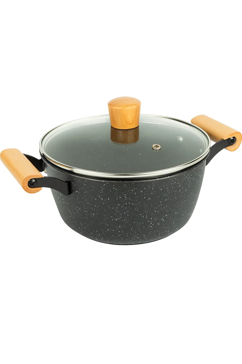 Кастрюля с мраморным антипригарным покрытием/крышкой и деревянными ручками 6 л 28х13 см (29552563) Кастрюля с мраморным антипригарным покрытием/крышкой и деревянными ручками 6 л 28х13 см (29552563)