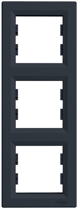 Рамка Schneider Electric трехместный Asfora вертикальный ABS Черный (EPH5810371)