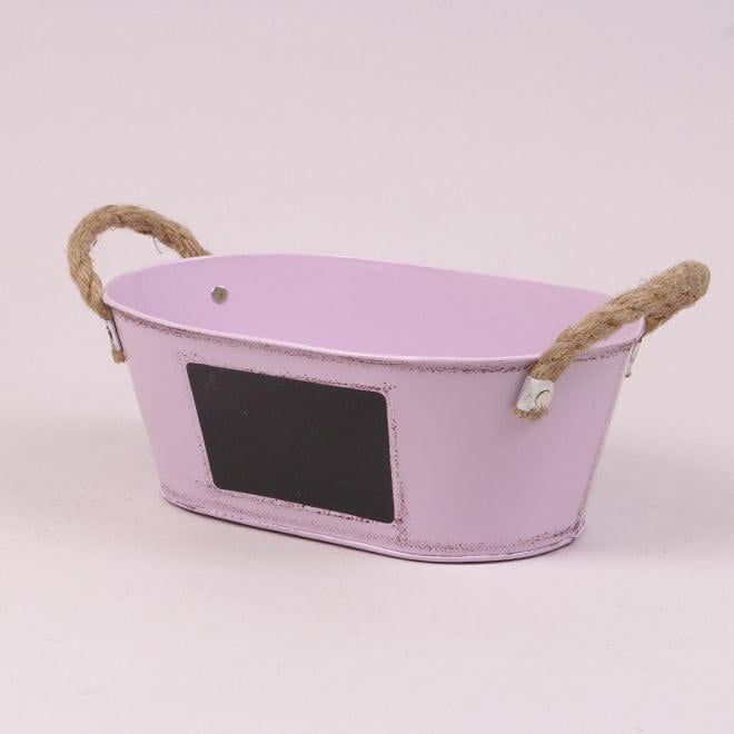 Кашпо металлическое Flora с табличкой для надписей 38761 Фиолетовый (DR013628) - фото 1 Кашпо металлическое Flora с табличкой для надписей 38761 Фиолетовый (DR013628) - фото 1