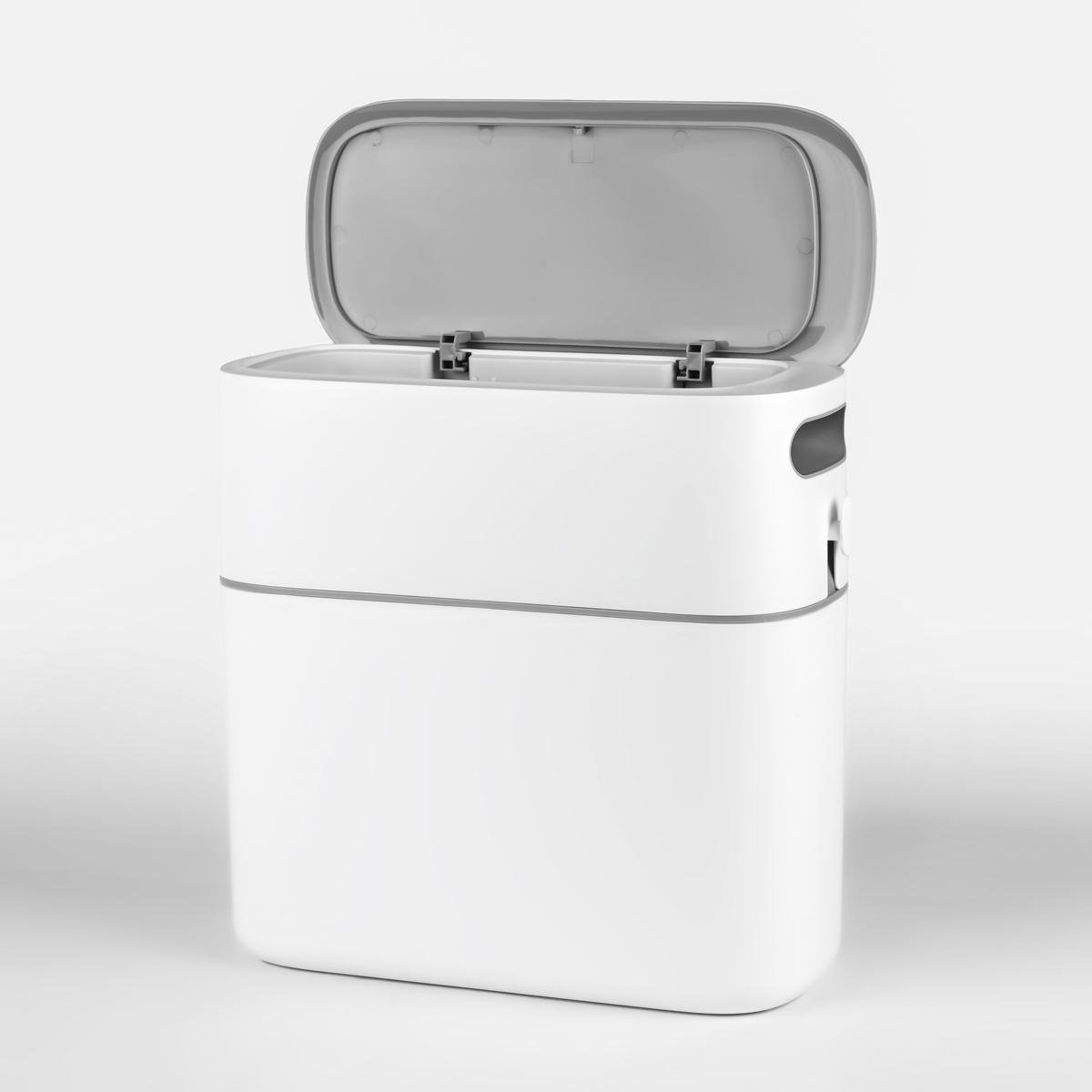 Мусорное ведро MVM BIN-22 12L white/gray с крышкой 12 л Серый (224806) - фото 10 Мусорное ведро MVM BIN-22 12L white/gray с крышкой 12 л Серый (224806) - фото 10