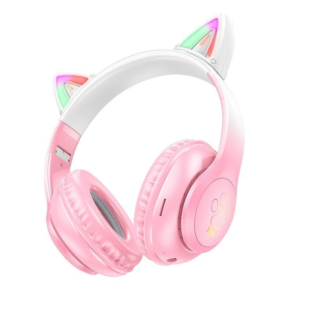 Навушники бездротові Hoco Cat ears BT W42 BT5.3 AUX/TF 10h Вишневий цвіт (2957683773)