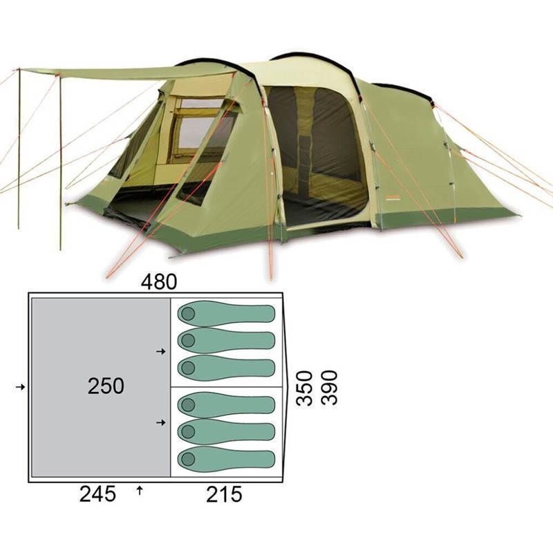 Палатка шестиместная Pinguin Interval 6 Green (PNG 143.6.Green) - фото 3