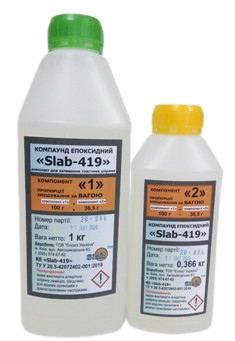 Епоксидна смола КЕ Slab-419 1,366 кг прозора (SL41901366)
