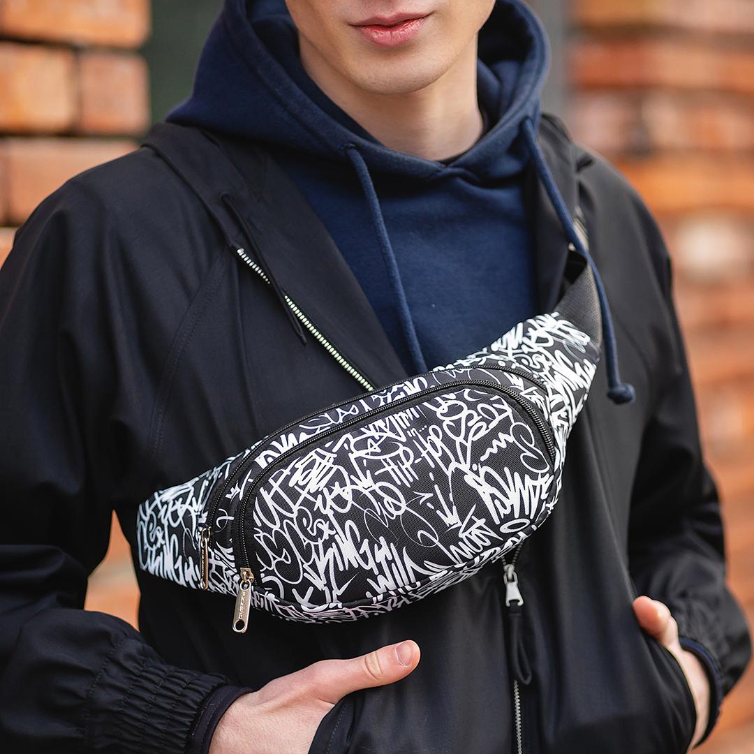 Поясная сумка-бананка детская с принтом графити (6549951) Поясная сумка-бананка детская с принтом графити (6549951)