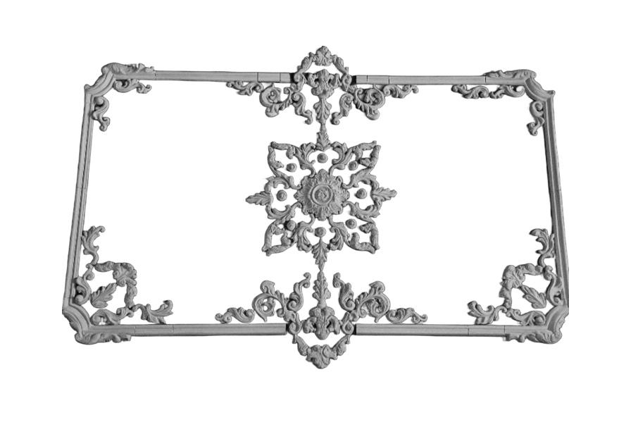 Рамка декоративная гипсовая комплект с центральной розеткой 1750/2400 мм (29197873)