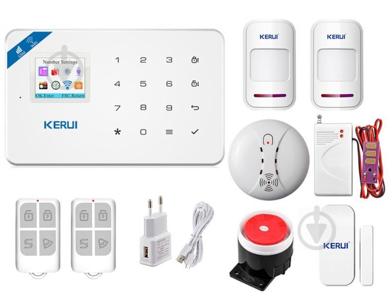 Комплект сигнализации Kerui Wi-Fi W18 Prof для 1-комнатной квартиры (FDJSHS65SGDG5G1) Комплект сигнализации Kerui Wi-Fi W18 Prof для 1-комнатной квартиры (FDJSHS65SGDG5G1)