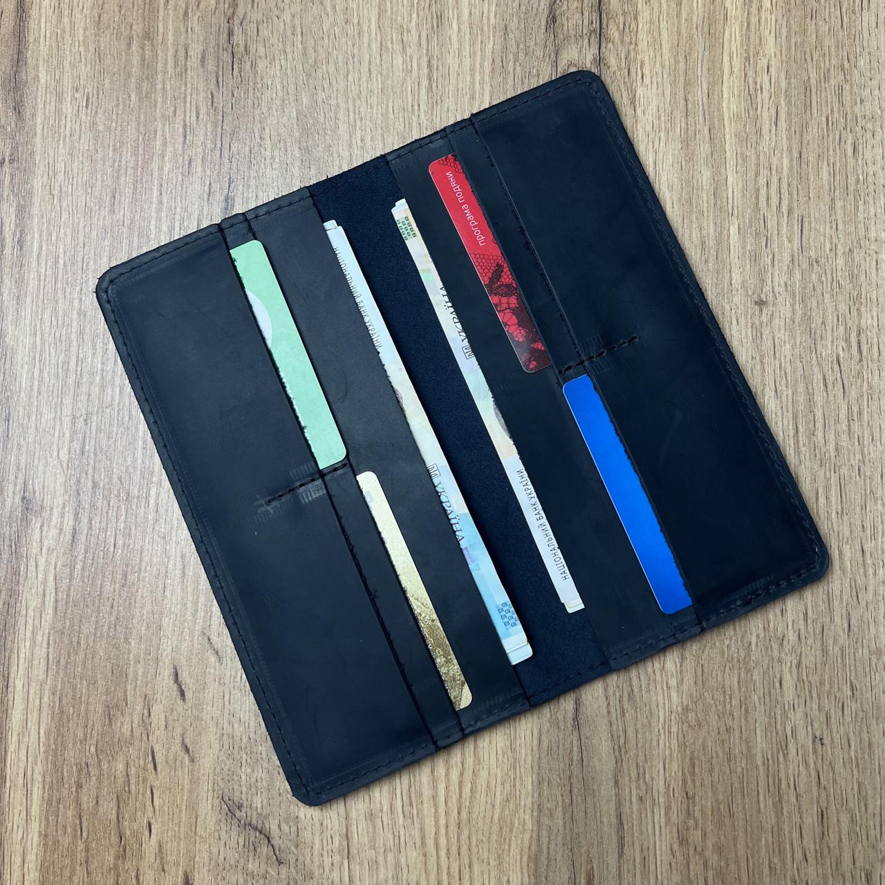 Кошелек тонкий из натуральной кожи Синий (b023-5)