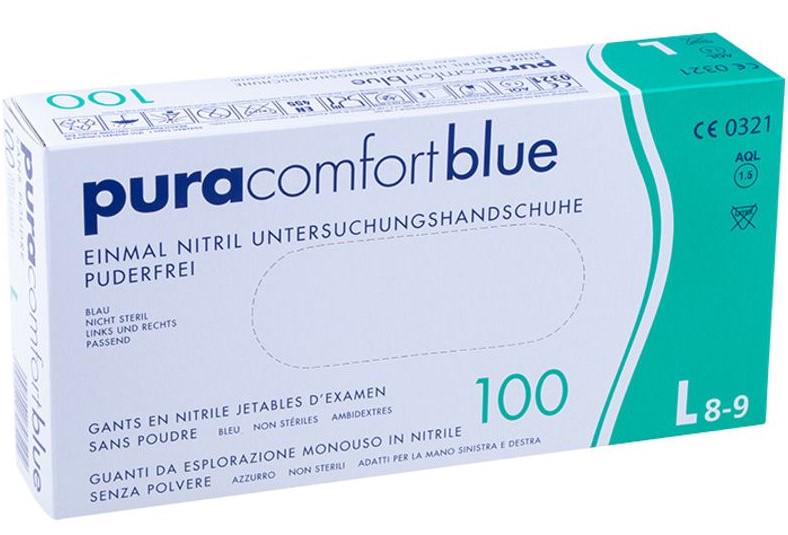 Рукавички нітрилові Pura comfort неопудрені L 100 шт. Білий - фото 1
