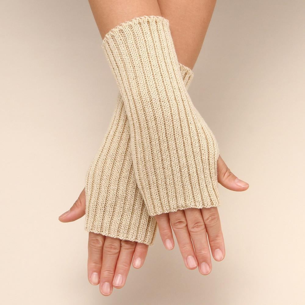 Митенки короткие в рубчик One Size Бежевый (1854)