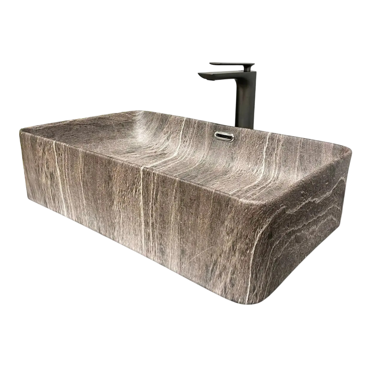 Раковина накладная VBI Arabba M Dark Stone прямоугольная 345x560 мм Бежевый (RM-VBI-013503)