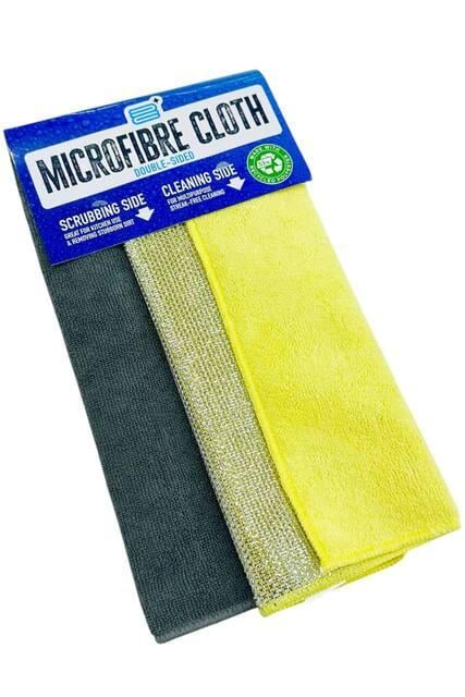 Набор салфеток для уборки Magics из микрофибры и абразивным покрытием 2 шт. 32х32 см Серо-желтый (66554)