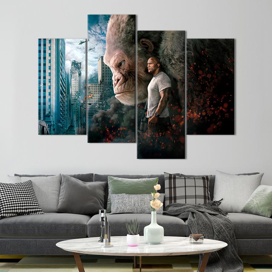 Настенний декор Дуэйн Джонсон в фильме Рэмпейдж 149x106 см (A11-4)