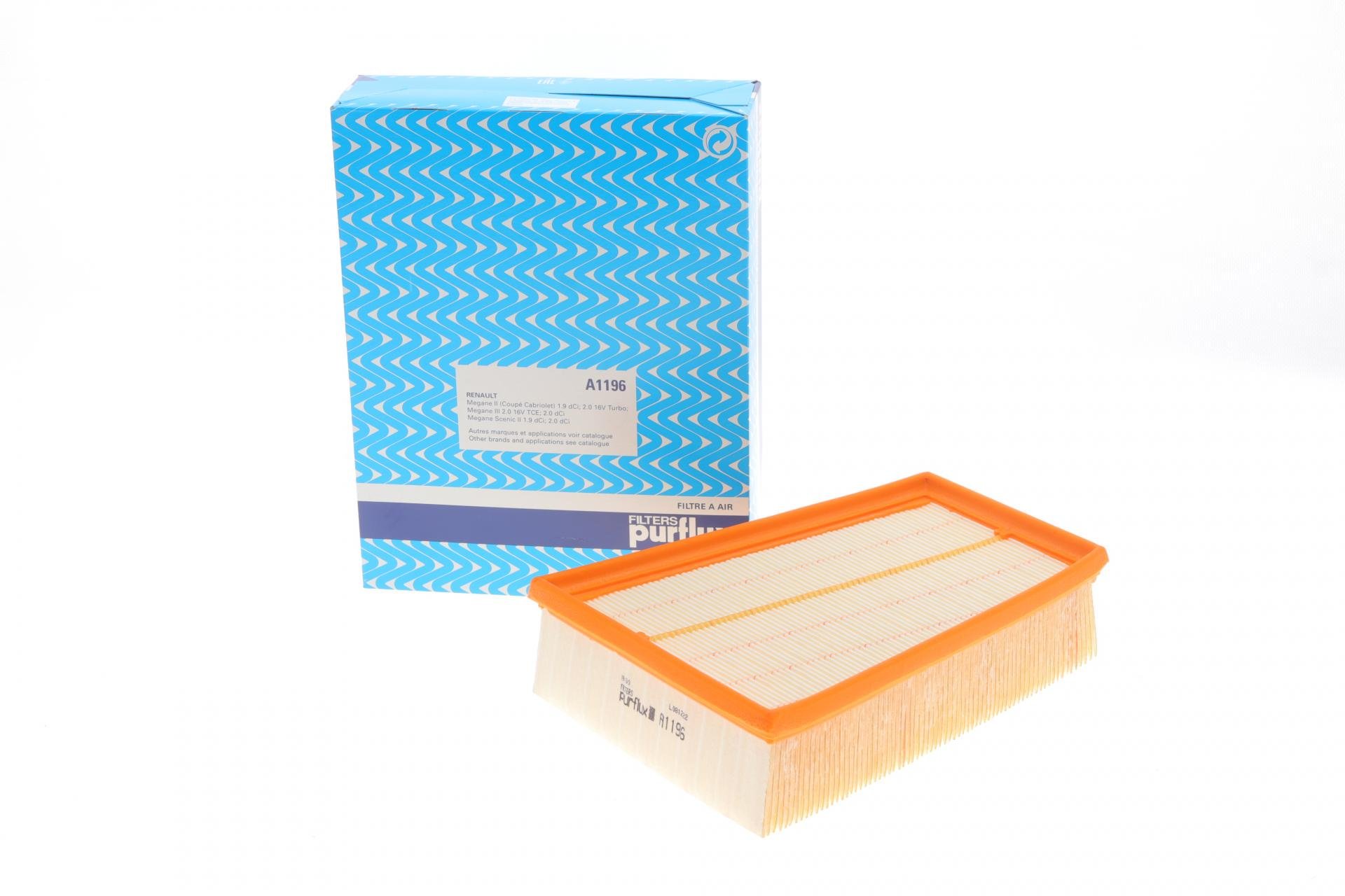 Фільтр повітряний PURFLUX для Renault Kangoo II 1,5 Blue dCi 19-/Megane/Scenic 1,9 dCi 03-08/2,0 dCi 09- (A1196)