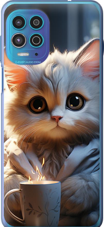 Чехол на Motorola Edge S White cat (5646u-2860-42517)