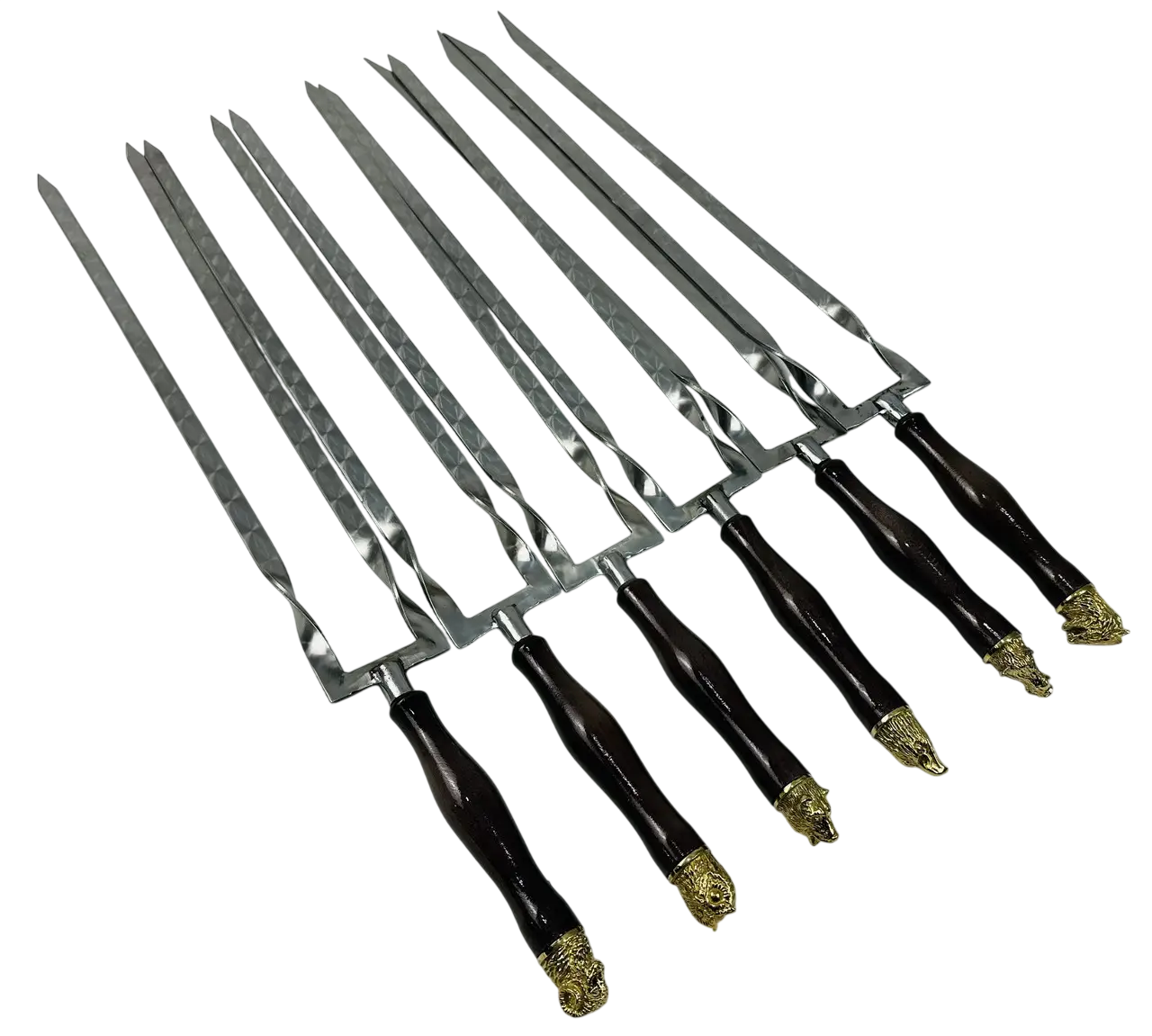 Набор шампуров Grillmaster Сафари с деревянными ручками 6 шт. Коричневый (10-164-SH-3123)