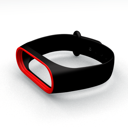 Ремешок для фитнес браслета Xiaomi Mi Band 3 4 Black/Red