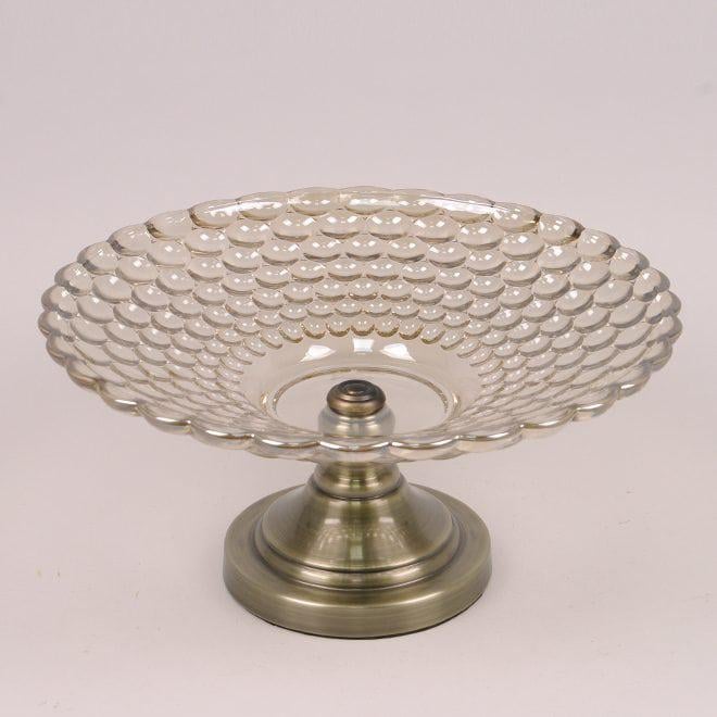 Фруктовниця скляна Flora D 36 см (DR015374)