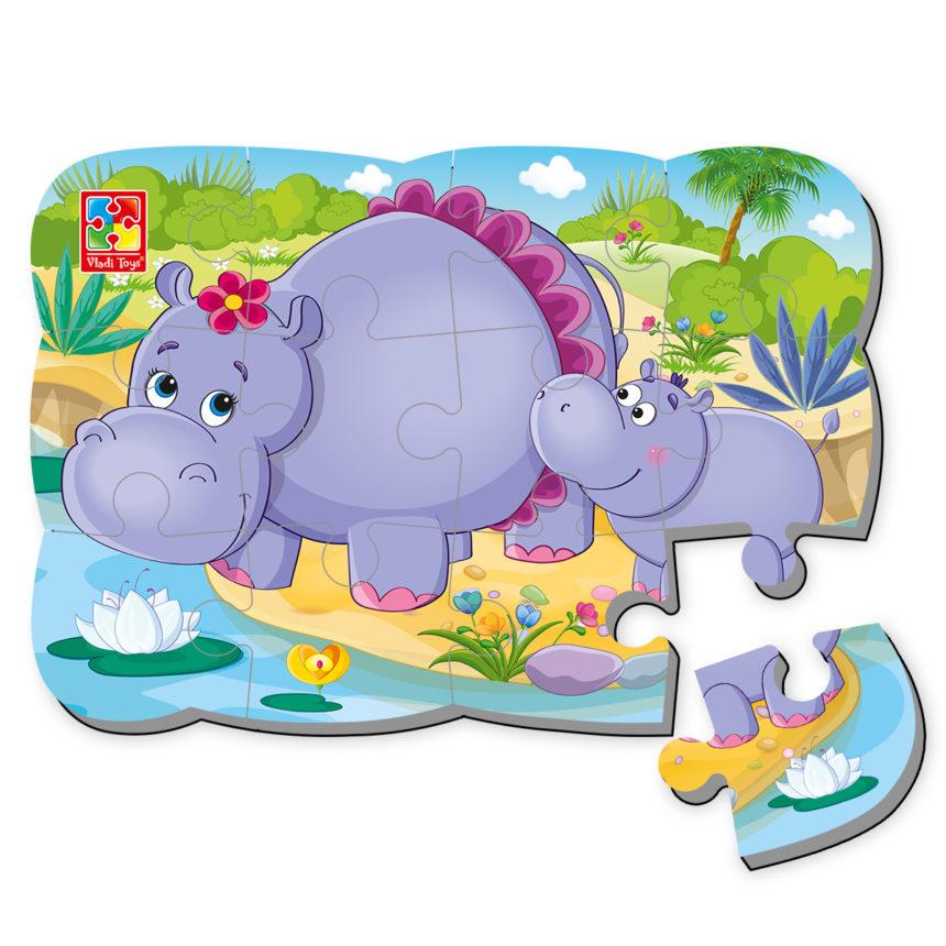 Пазли на магніті Vladi Toys А5 Бегемотики 12 ел. (VT3205-57)