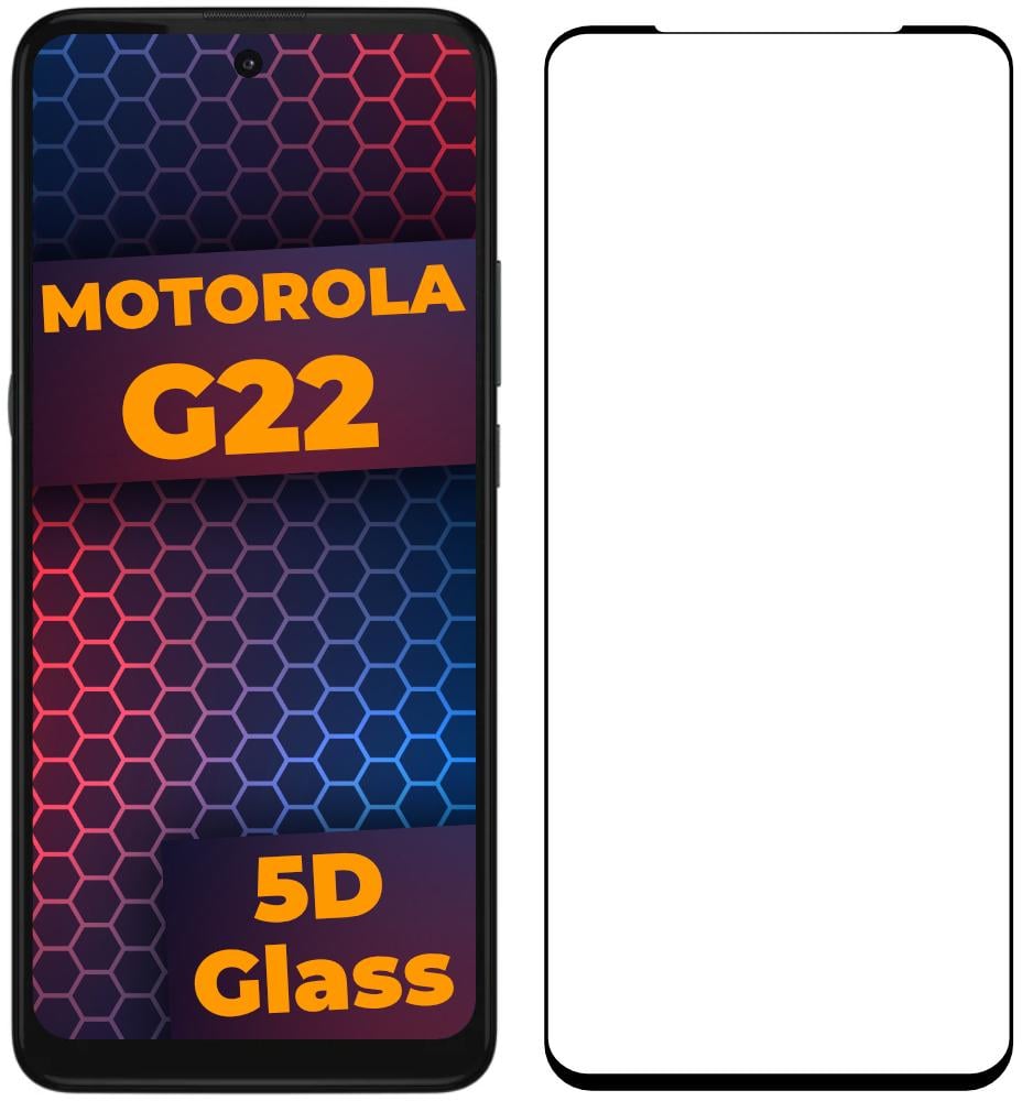 Стекло 5D Motorola G22 защитное Full Glue Black (30098) Стекло 5D Motorola G22 защитное Full Glue Black (30098)