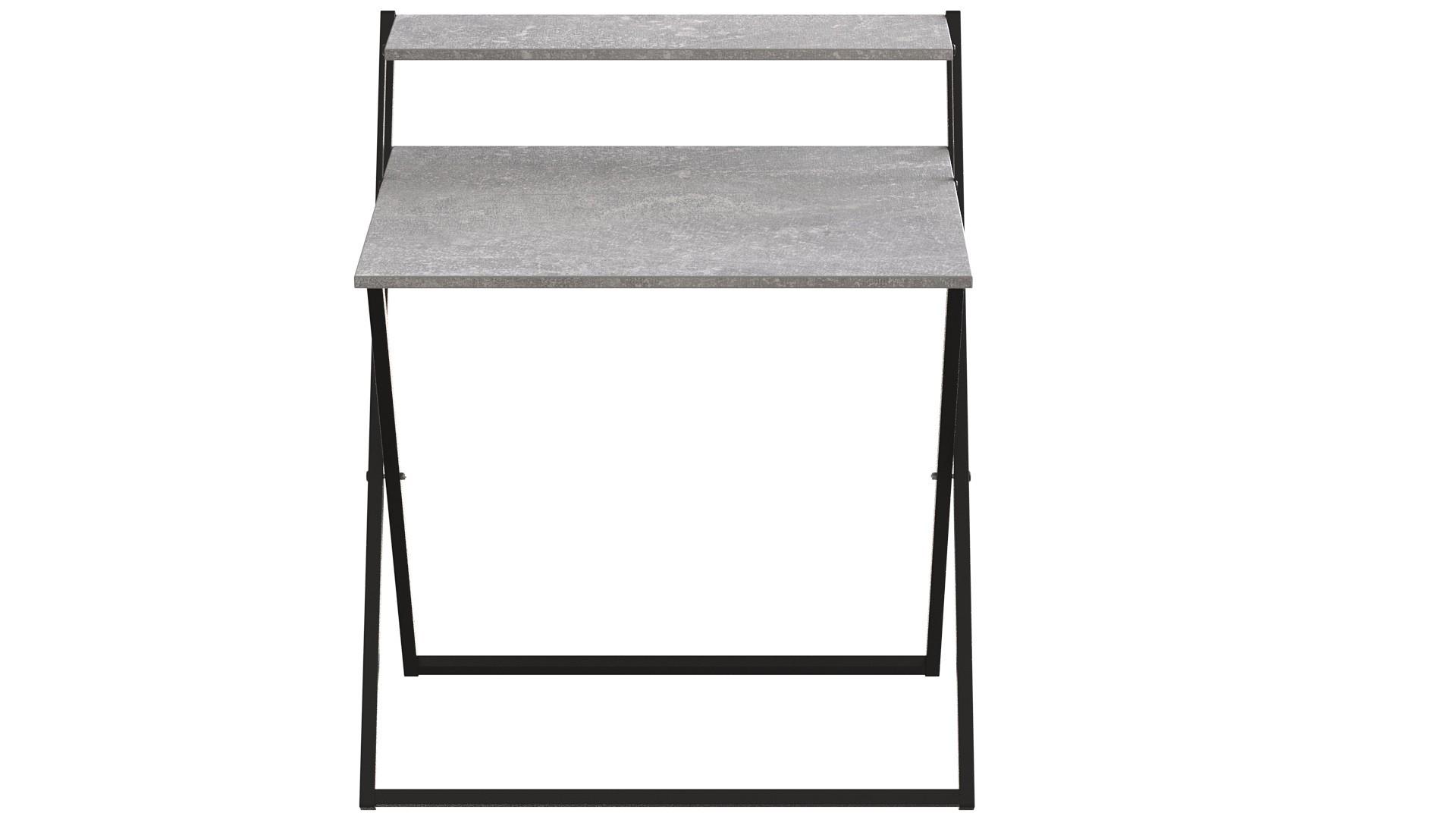 Стіл-трансформер Ferrum-decor Компакт 4 метал/ДСП 16 мм 750x790x720 мм Чорний/Бетон (FRD-104696) - фото 4