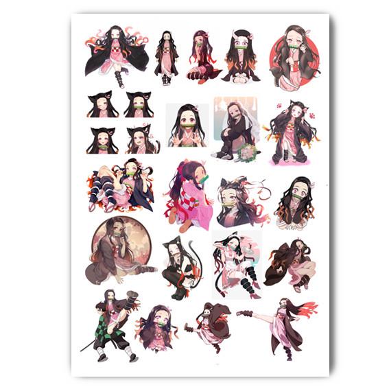 Стікери наклейки аніме Незуко Клинок який знищує демонів А3 аркуш (stik_039)