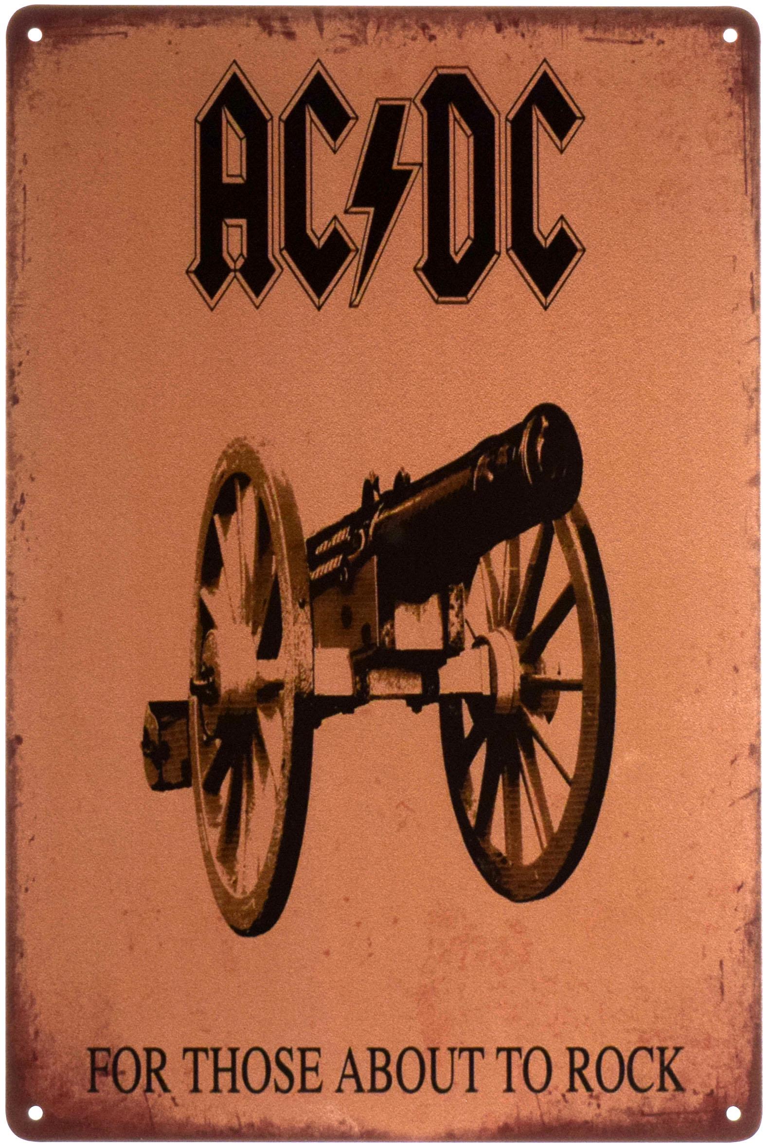 Табличка металлическая AC/DC For Those About to Rock 20x30 см