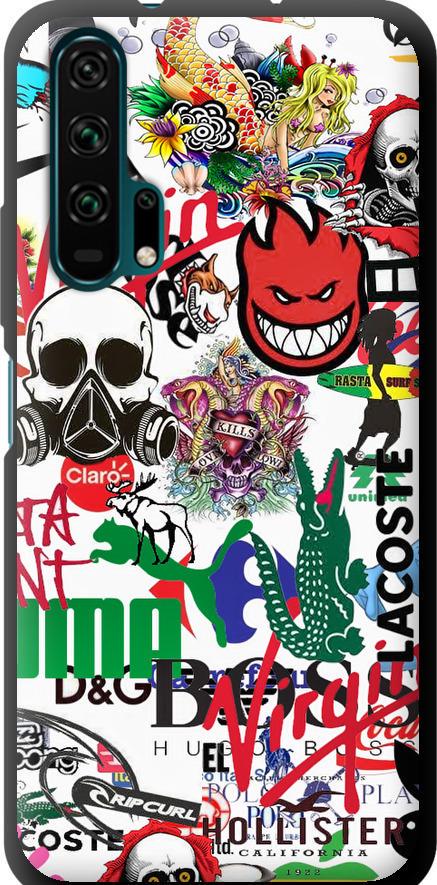 Чехол на Huawei Honor 20 Pro Many different logos (4022b-1702-42517)