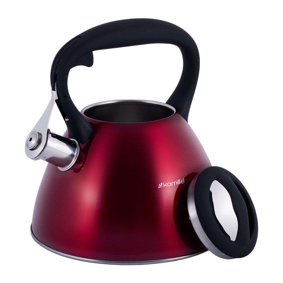 Чайник Kamille 3 л со свистком и черной бакелитовой ручкой KM-0651C