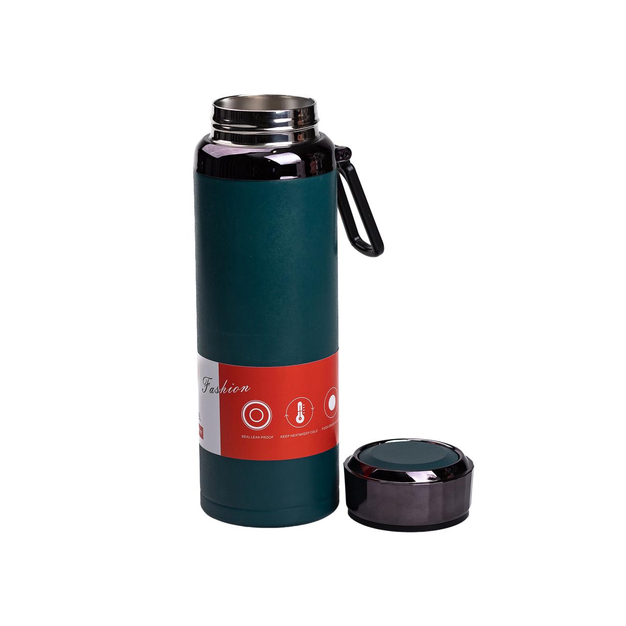 Термос с индикатором температуры и широким горлом 1 л Зеленый - фото 4