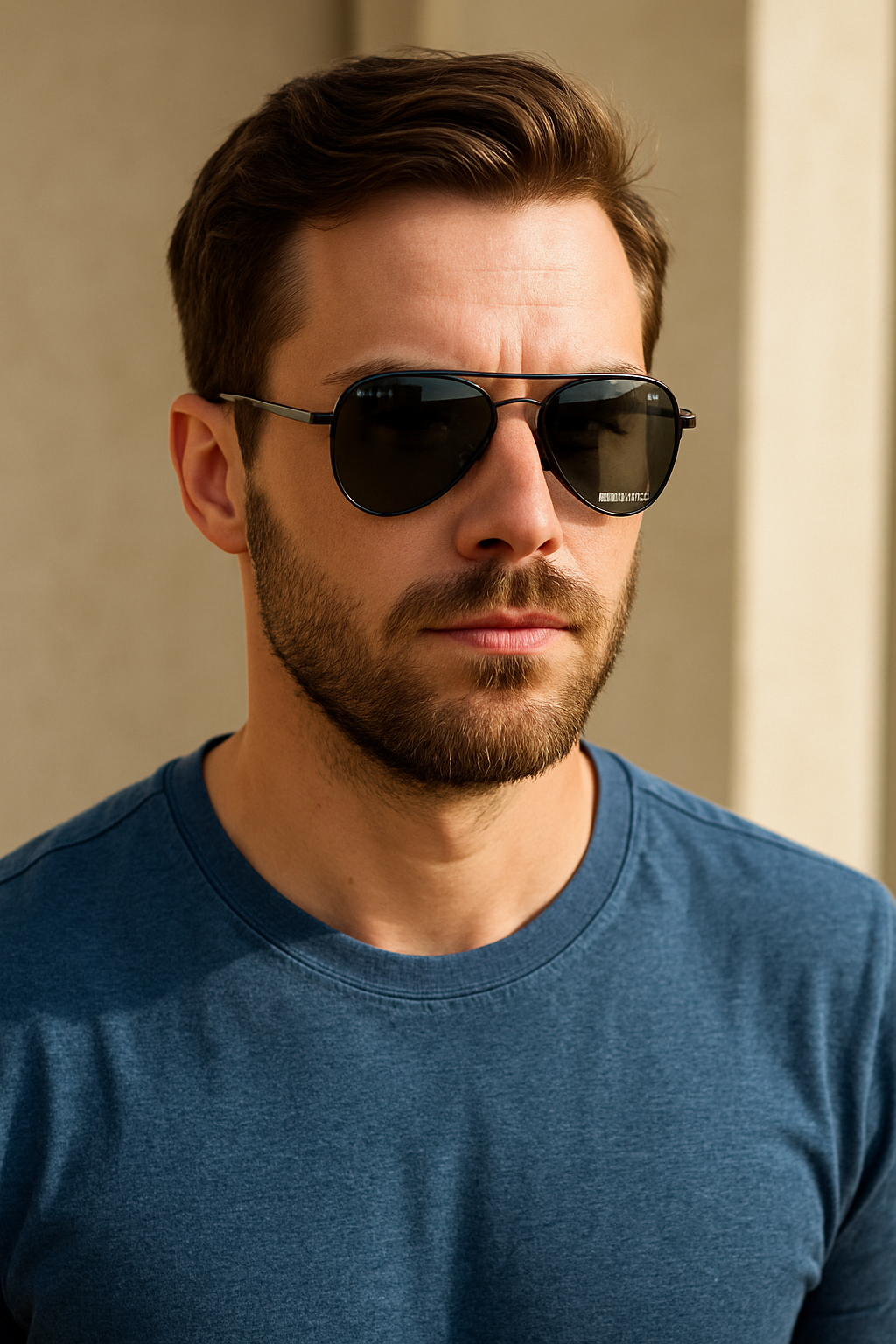 Солнцезащитные очки мужские Polaroid Aviator поляризационные антибликовые капля матовые Зелено-серый (eb59d0f7) - фото 2