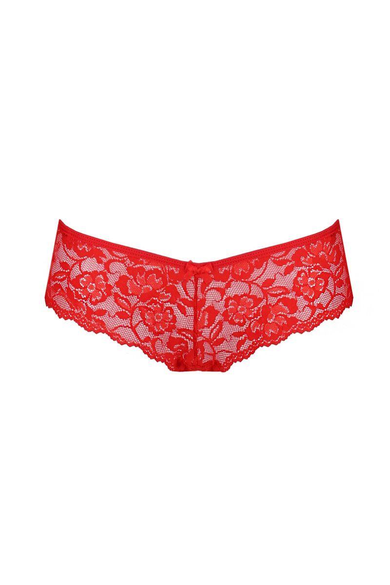 Трусики-бразилиана из цветочного кружева Passion Raja Thong S/M Red