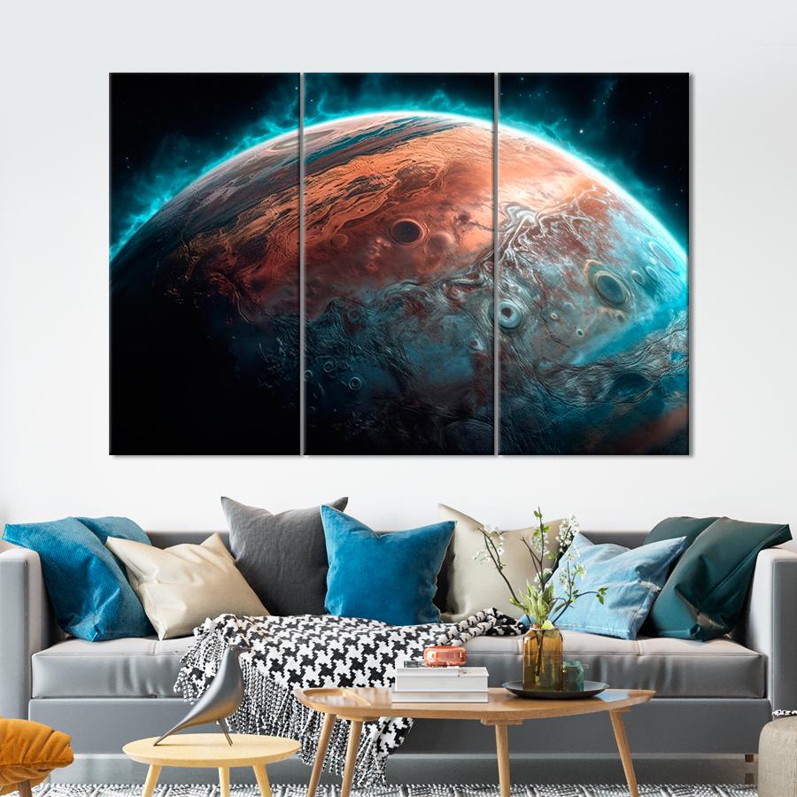 Картина космос Мистическое сияние планеты 156x100 см (A1286-3)