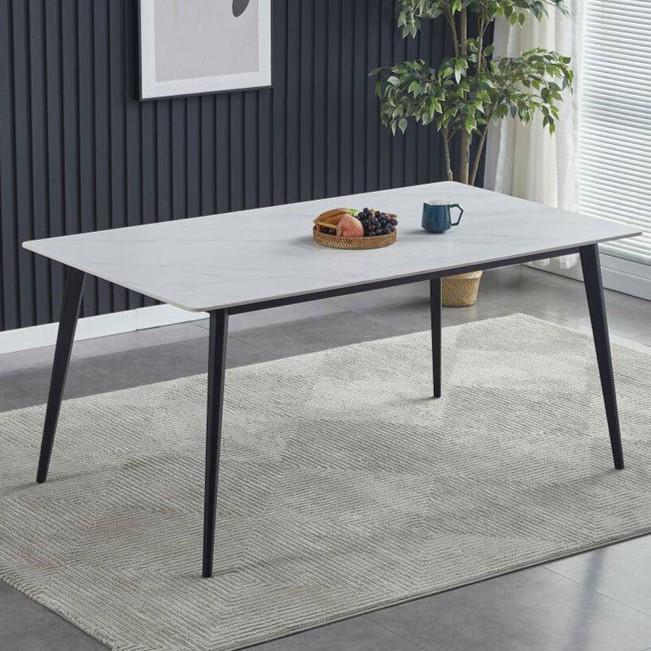 Стіл для кухні Intarsio SABA CERAMIC 130x70 см Білий глянець/Чорний (SABAWH) - фото 2 Стіл для кухні Intarsio SABA CERAMIC 130x70 см Білий глянець/Чорний (SABAWH) - фото 2