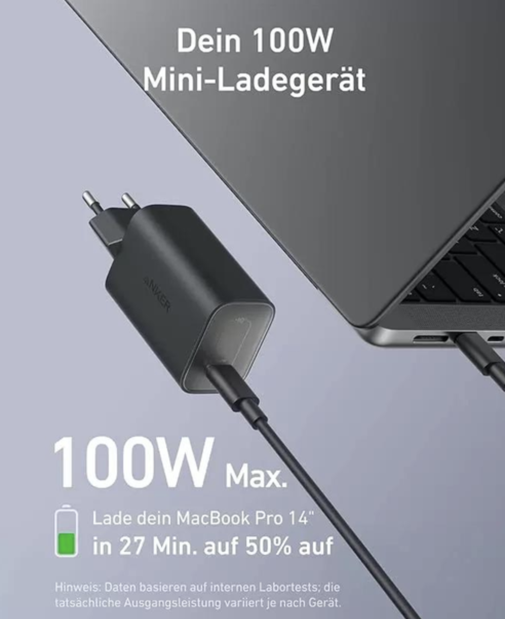 Зарядний пристрій Anker Nano 100W Fast Charger із кабелем - фото 3 Зарядний пристрій Anker Nano 100W Fast Charger із кабелем - фото 3