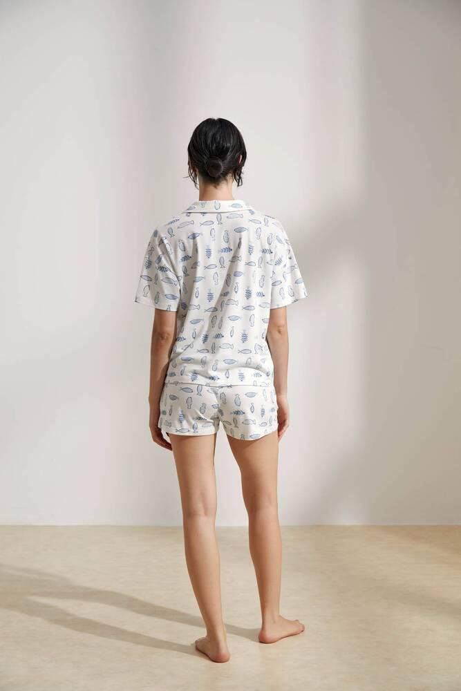 Пижама Hays 36180-TKM24Y-001-110B женская XS Кремовый/Синий - фото 6 Пижама Hays 36180-TKM24Y-001-110B женская XS Кремовый/Синий - фото 6