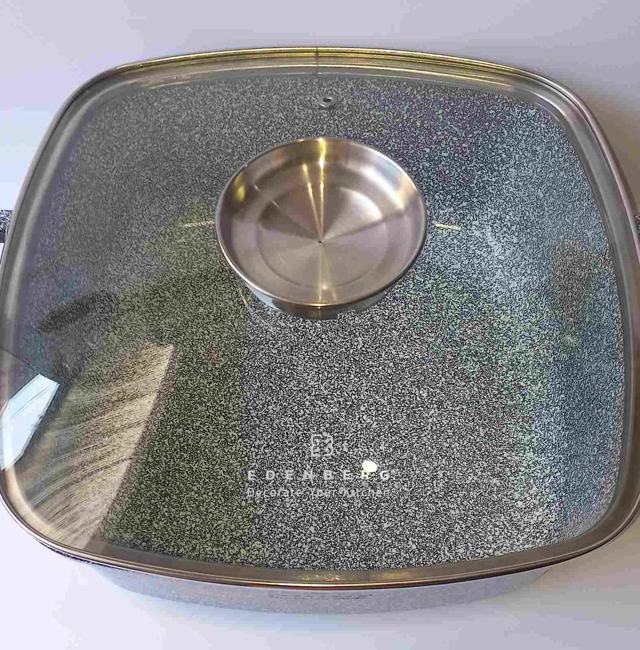 Кастрюля зі скляною кришкою Edenberg EB-3975 квадратна з гранітним покриттям 6,5 л (EB-3975) - фото 4