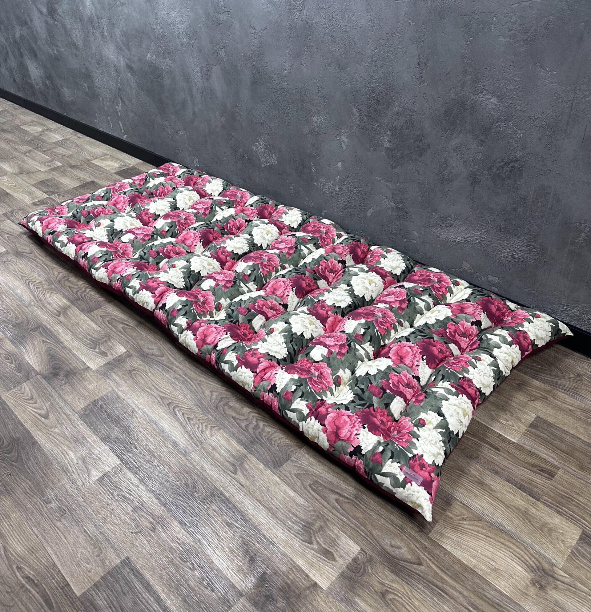 Подушка Comfort Home Ashen flowers на подоконники/каркасы/поддоны/садовая мебель 150х50 см