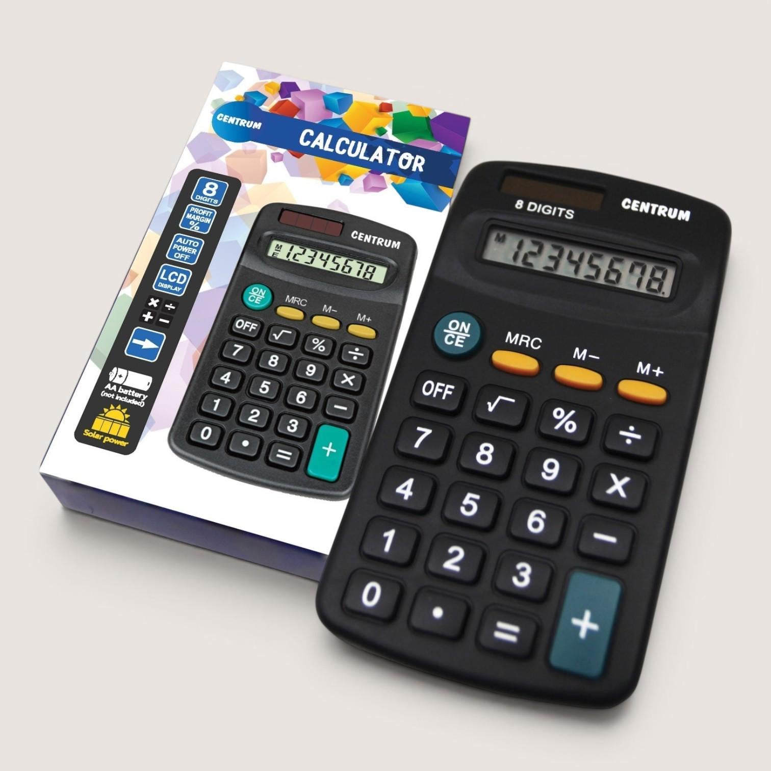 Калькулятор Сentrum 83409 8 розрядів 113х63 мм Чорний (3110906591)